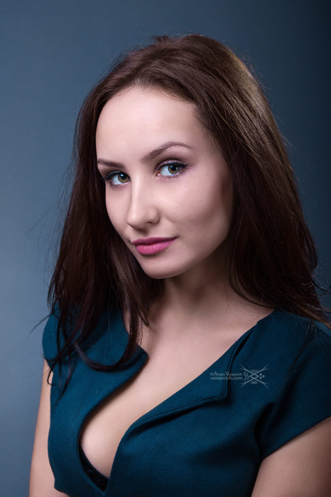 Girl on a blue background