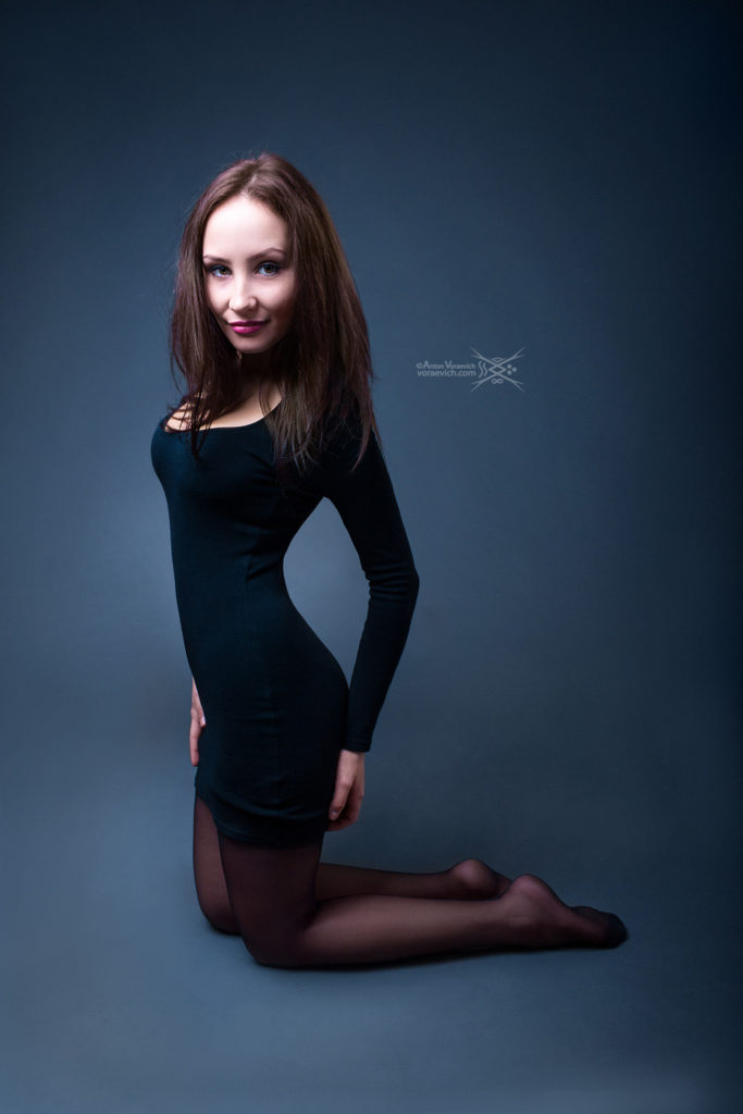 Girl on a blue background