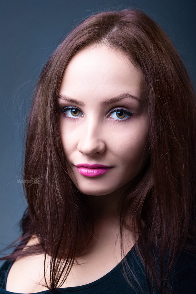 Girl on a blue background